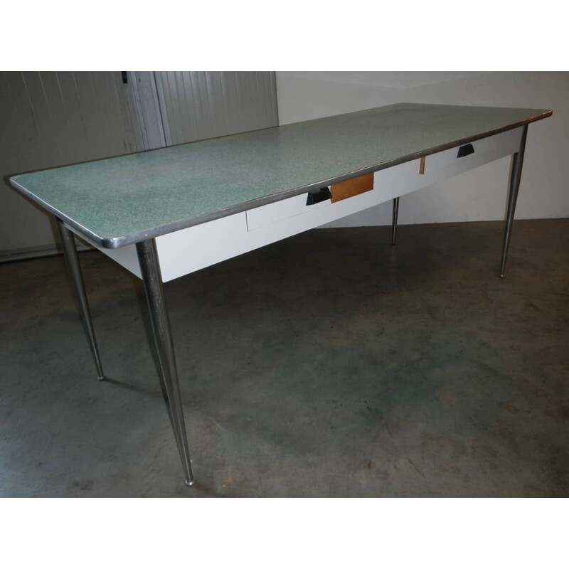 Vintage formica table with drawers