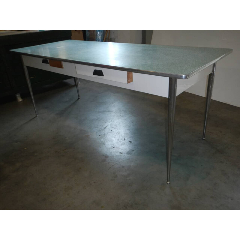 Vintage formica table with drawers