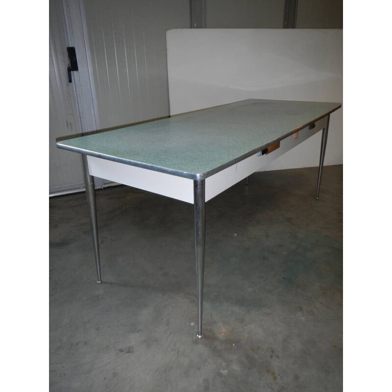Vintage formica table with drawers
