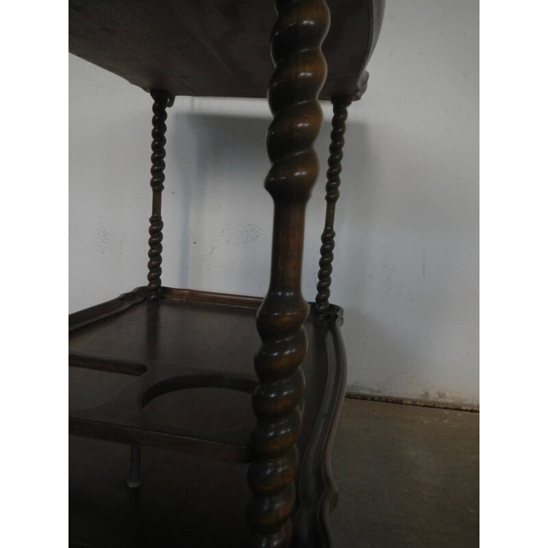 Vintage walnut trolley with bottle holder