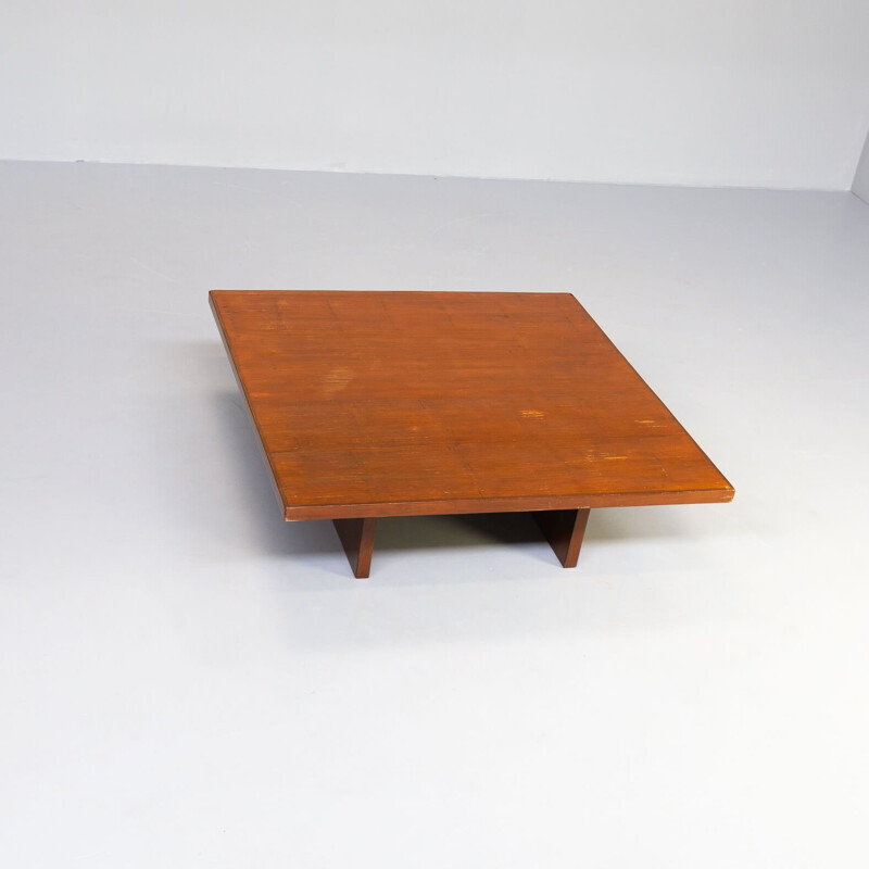 Table basse vintage en bambou par Axel Vervoordt, Belgique 1980