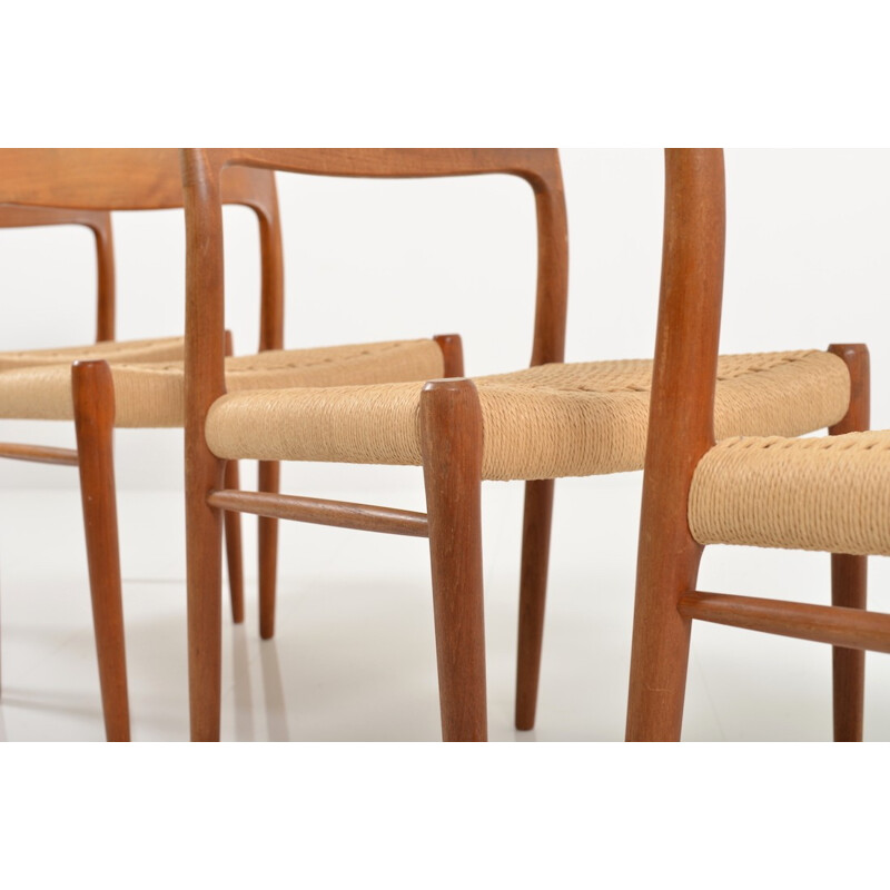 Set of 4 J.L. Møllers Møbelfabrik "no.75" dining chairs, Niels O. MOLLER - 1960s