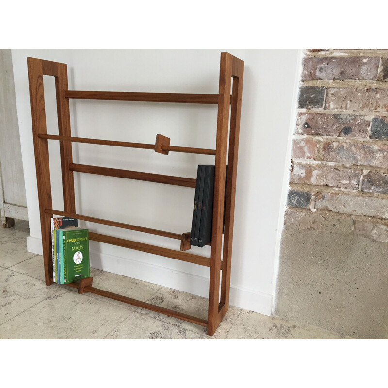 Scandinavian vintage shelf in solid teak