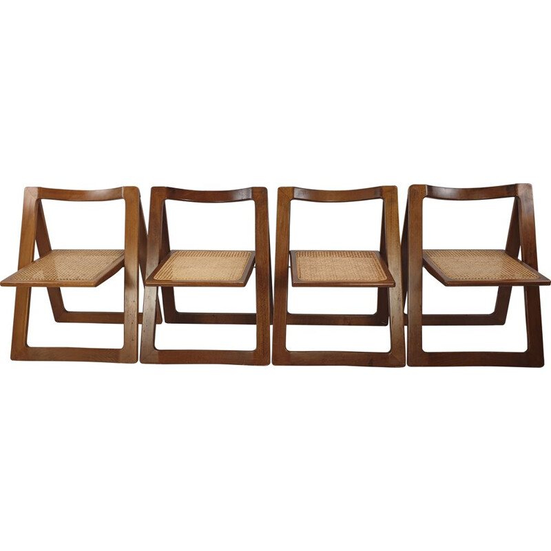 Mid-century set of 4 folding chairs by Jacober & d'Aniello for Bazzani, 1966