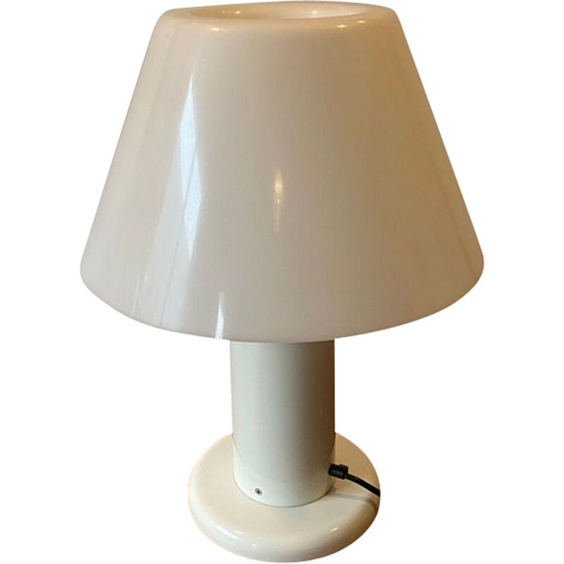 Vintage white lacquered metal lamp by Guzzini, 1970