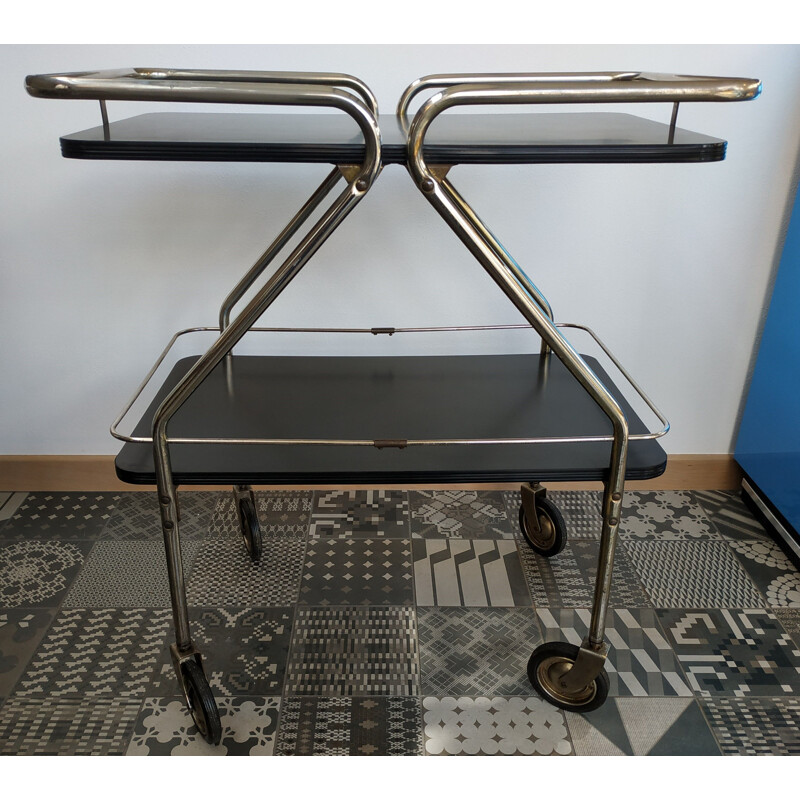 Vintage silver and black trolley, USA 1950