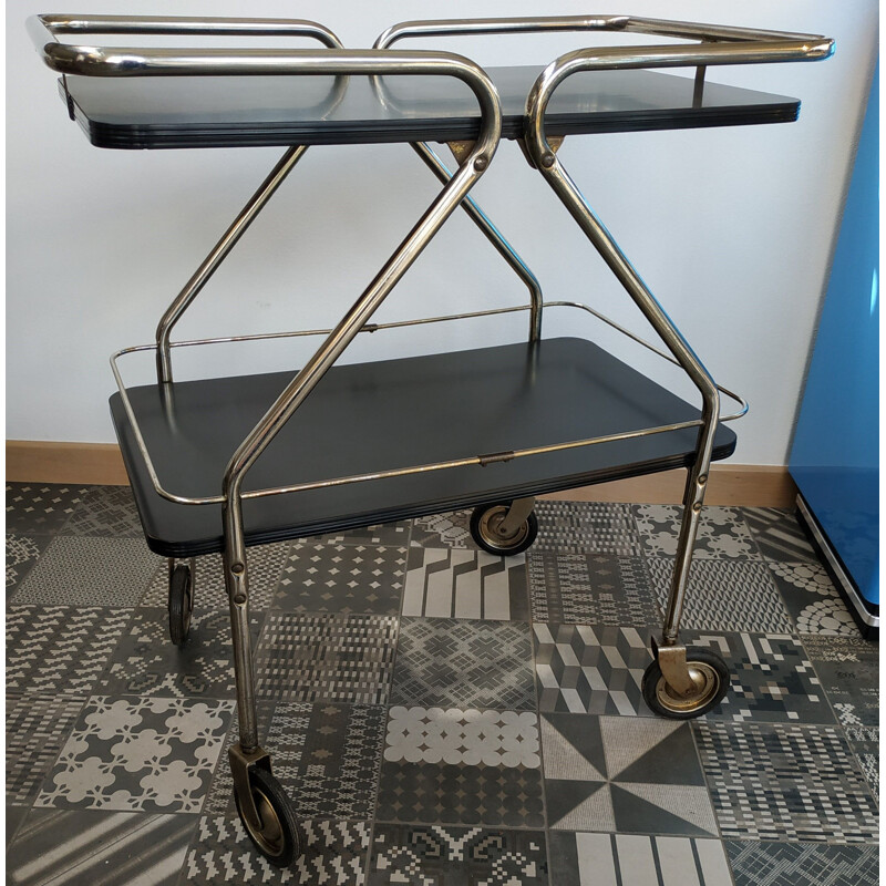 Vintage silver and black trolley, USA 1950