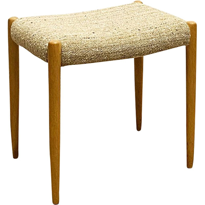 Vintage Danish mid century oakwood stool model 80A by Niels Otto Møller for J.L. Møllers, 1960s