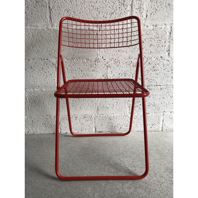 Set of 3 vintage steel folding chairs by Niels Gammelgaard for Ikea, 1970