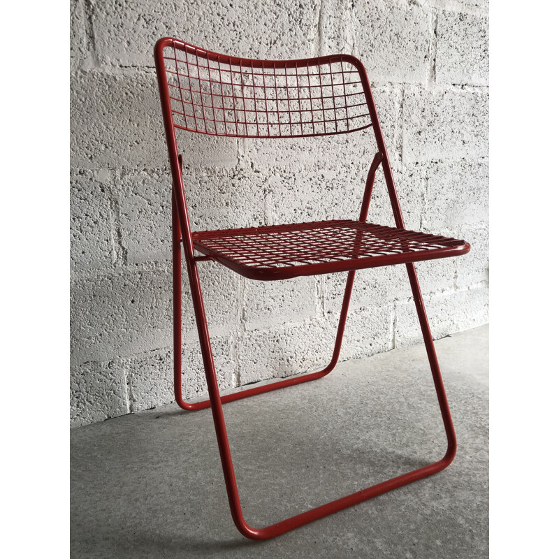 Set of 3 vintage steel folding chairs by Niels Gammelgaard for Ikea, 1970