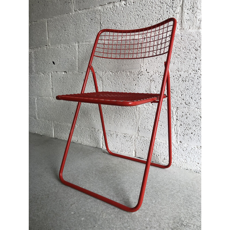 Juego de 3 sillas plegables de acero vintage de Niels Gammelgaard para Ikea, 1970