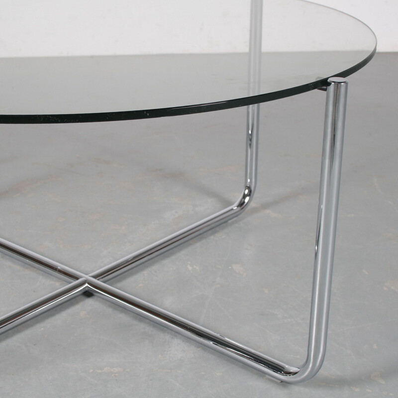 Vintage GT 417 glass coffee table by Gebroeders van der Stroom for Gispen, Netherlands 1980