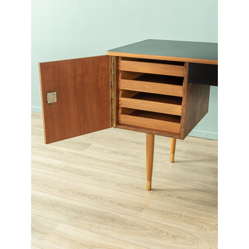 Vintage walnut and formica desk, Germany 1950