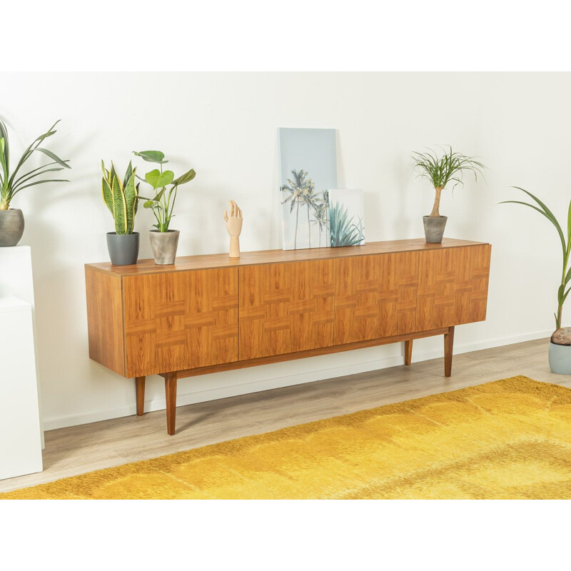 Vintage walnut veneer sideboard, Germany 1960