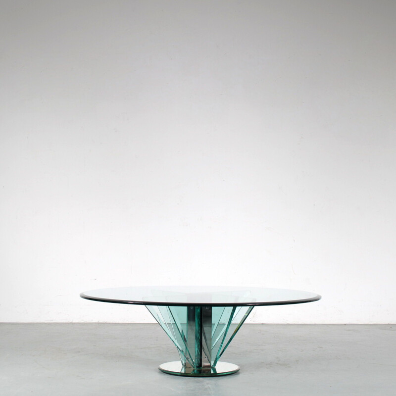 Table basse vintage en verre Nile par Pietro Chiesa pour Fontana Arte, Italie 1970