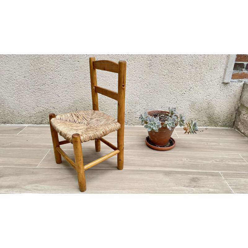 Vintage straw chair for kids