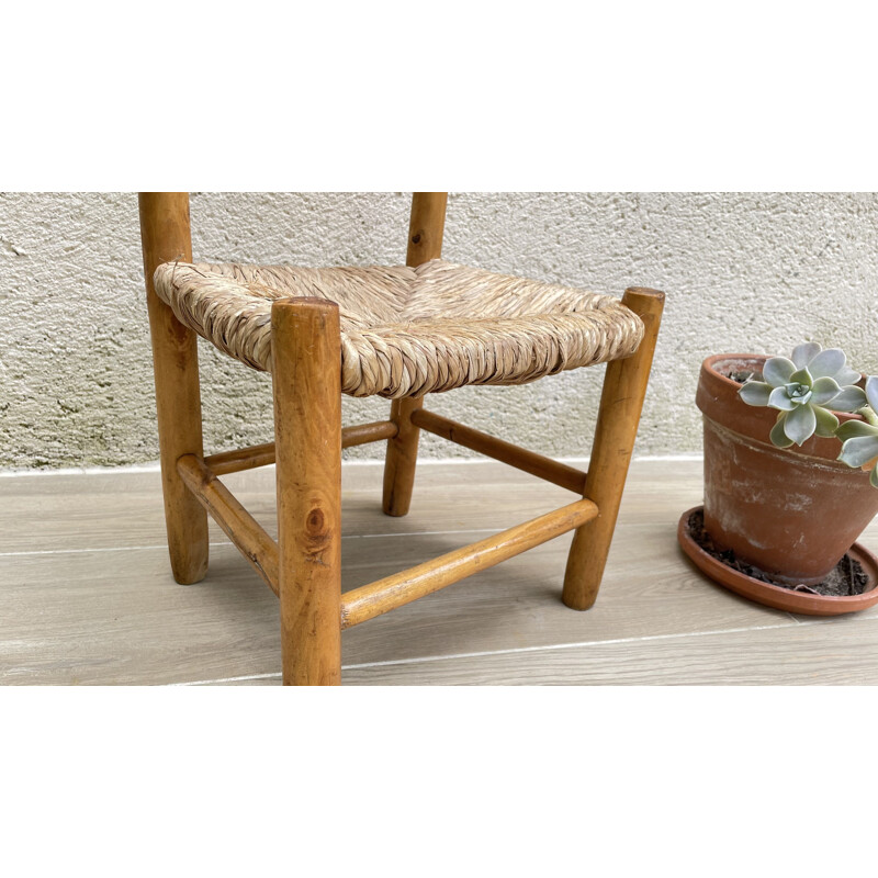 Vintage straw chair for kids