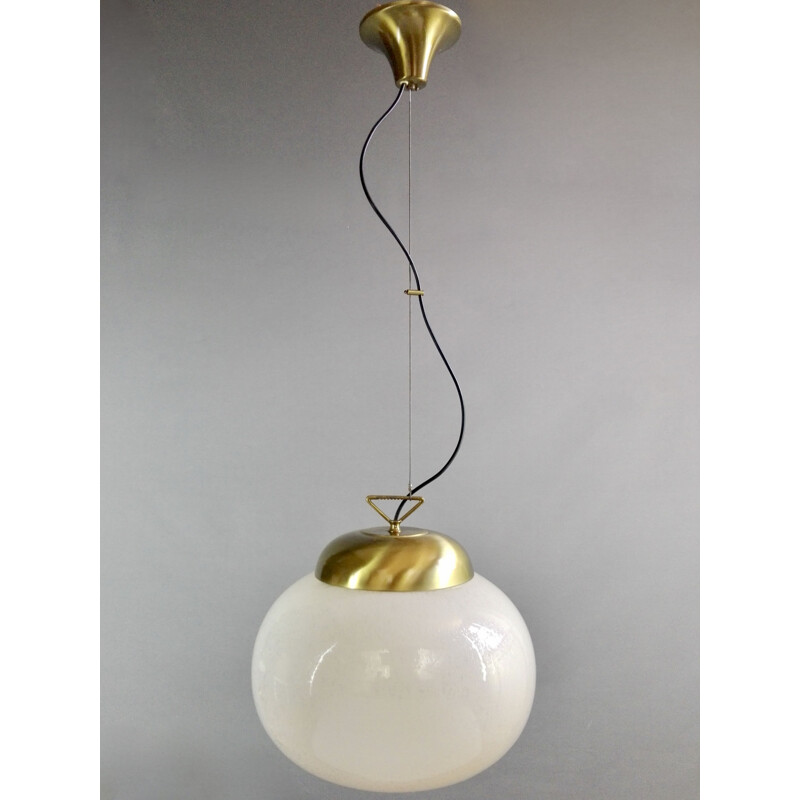 Vintage Murano hand-blown glass pendant lamp. Italy, 1970s