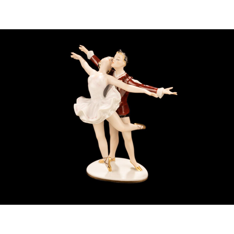 Pareja de bailarinas de porcelana vintage de Wallendorfer Porzellanmanufaktur, 1964