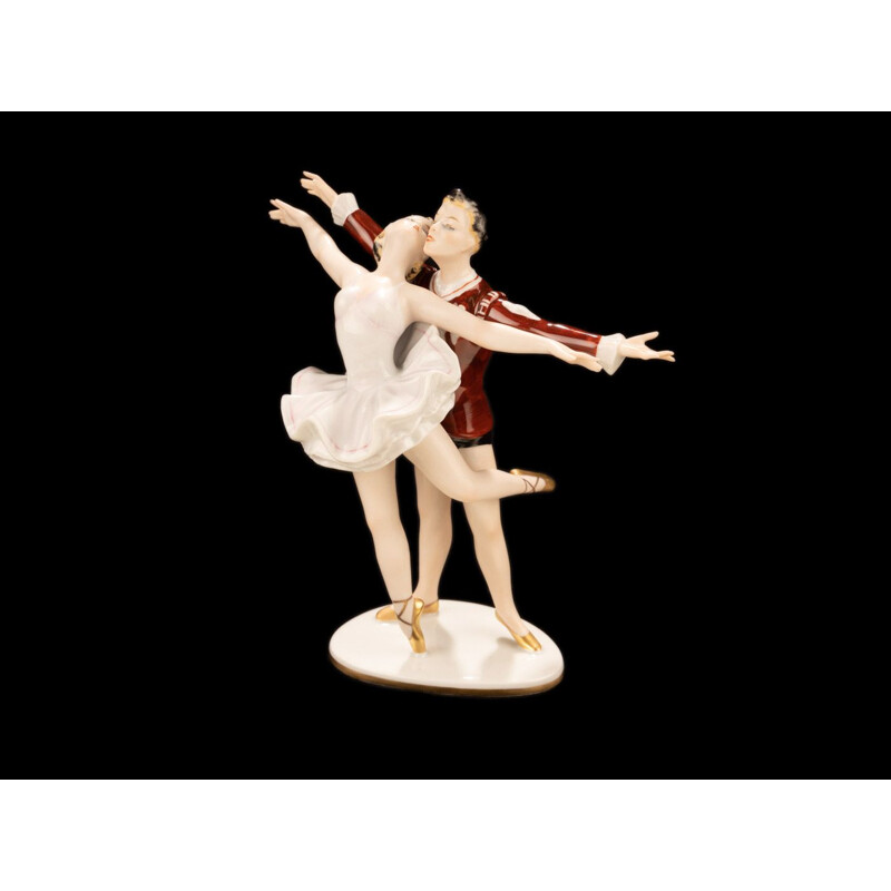 Figurine vintage Couple de danseurs en porcelaine par Wallendorfer Porzellanmanufaktur, 1964