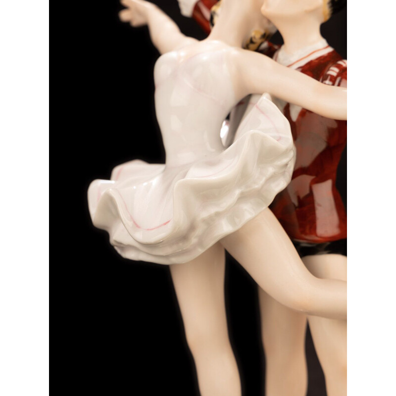 Pareja de bailarinas de porcelana vintage de Wallendorfer Porzellanmanufaktur, 1964