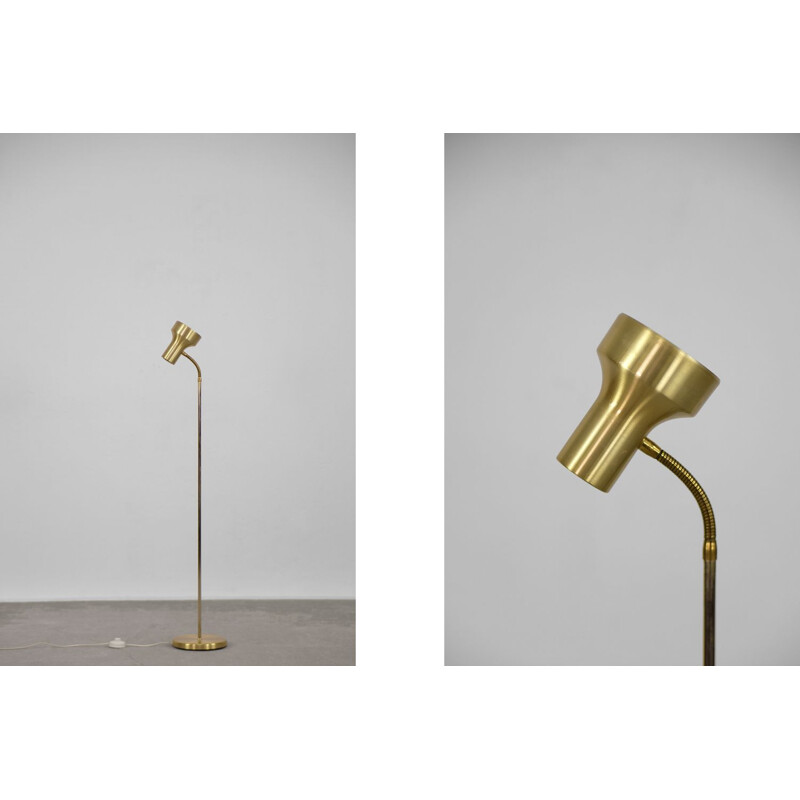 Vintage brass floor lamp by Montör, Sweden 1970