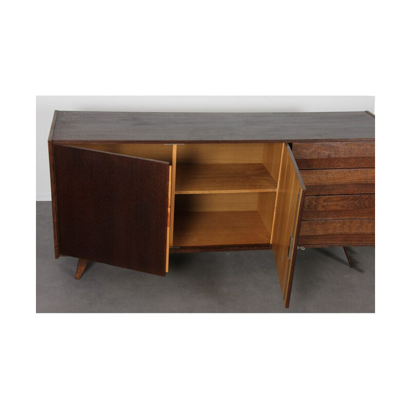 Vintage dark oak sideboard by Jiri Jiroutek for Interier Praha, 1960s