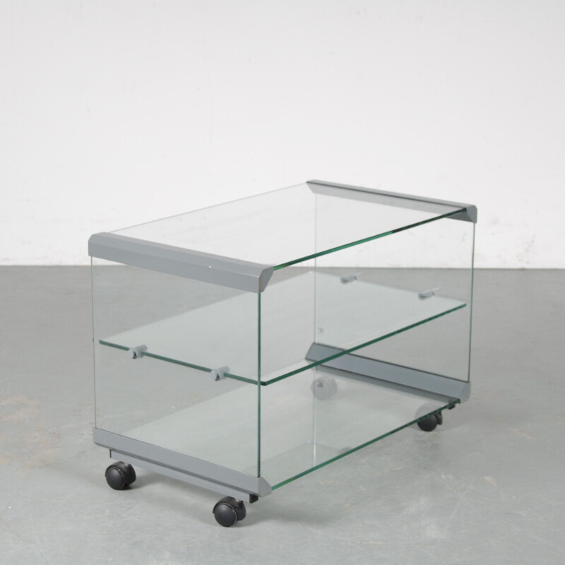 Chariot vintage en verre par Gallotti & Radice, Italie 1970