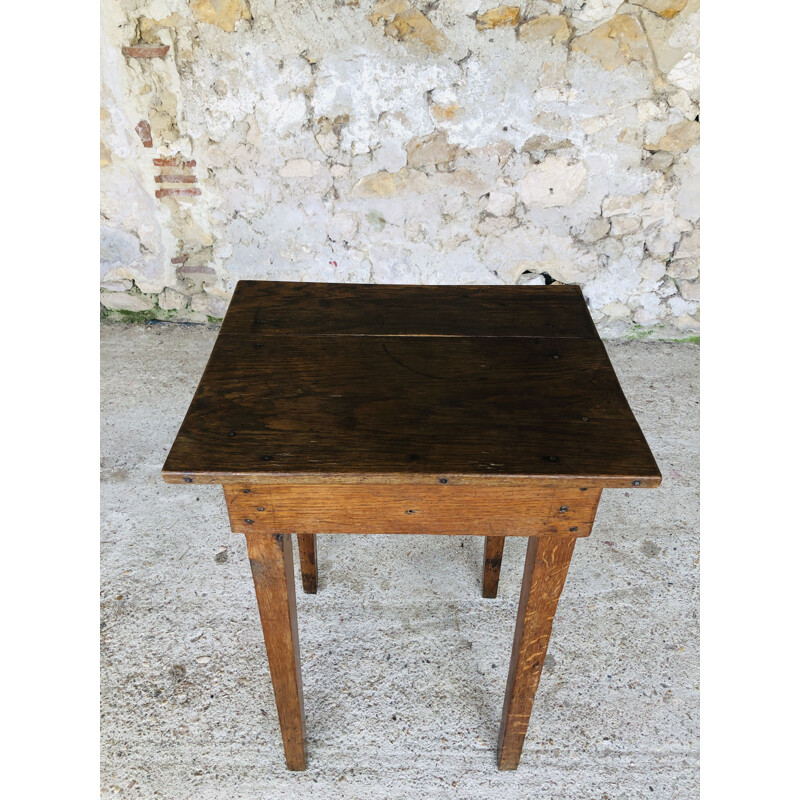 Vintage wooden farmhouse console, 1940-1950s