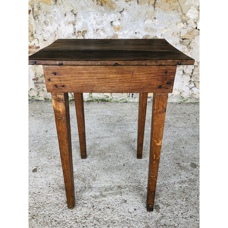 Vintage wooden farmhouse console, 1940-1950s