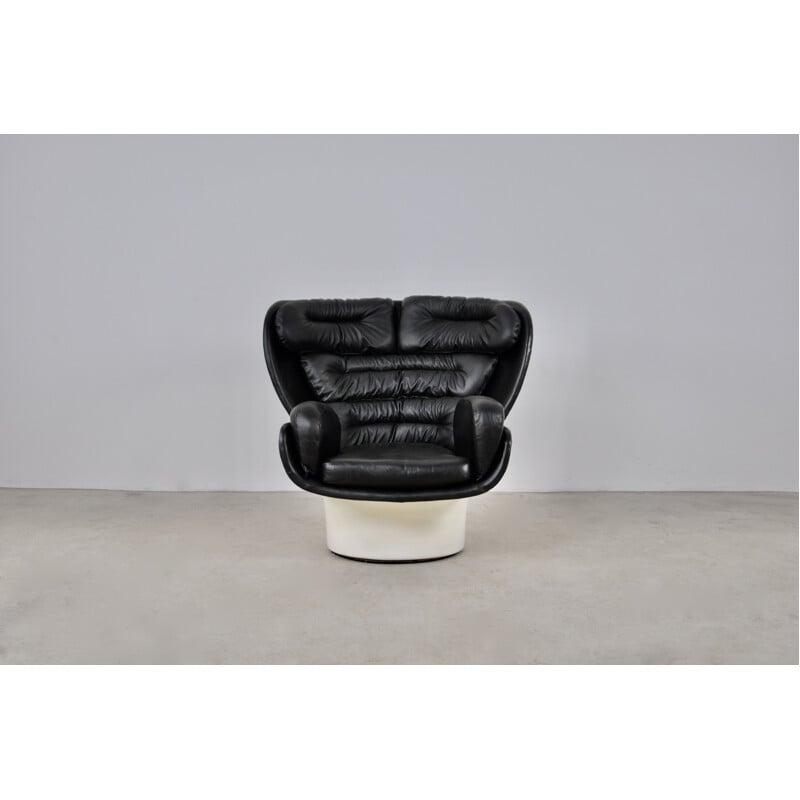 Vintage leather armchair by Joe Colombo for Comfort, Italy 1960s