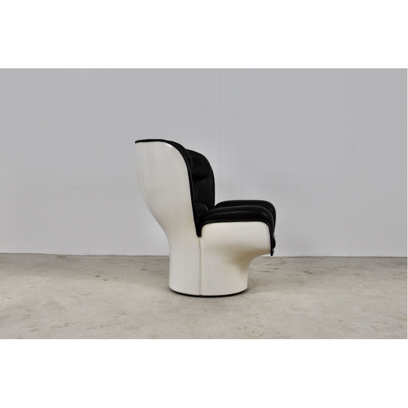 Vintage leather armchair by Joe Colombo for Comfort, Italy 1960s