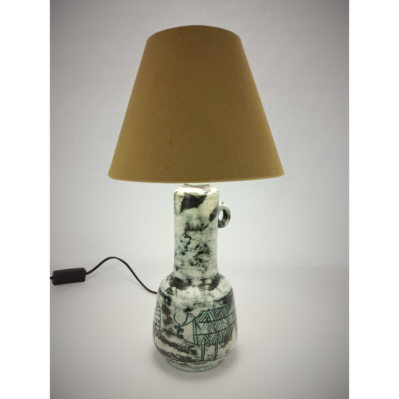 Mid century "Taureau" ceramic lamp by Jacques Blin, 1950s