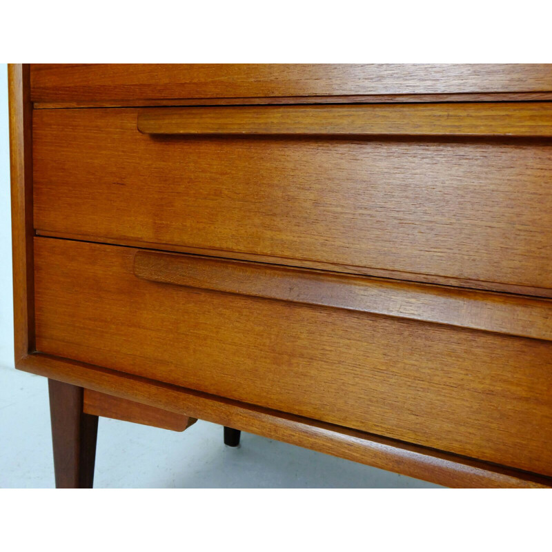 Danish modern vintage teak chest of drawers with 4 drawers, 1960s