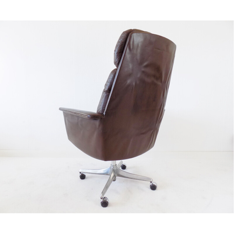 Cor Sedia brown leather vintage office armchair by Horst Brüning, 1960s