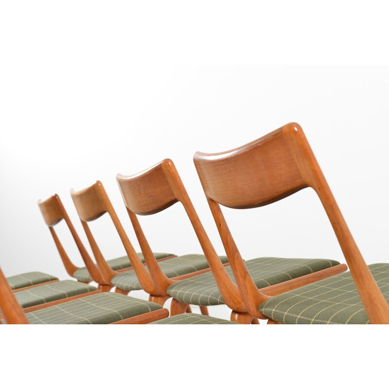 Set of 8 Slagelse Møbelvaerk "Boomerang" dining chairs in teak, Alfred CHRISTENSEN - 1960s 