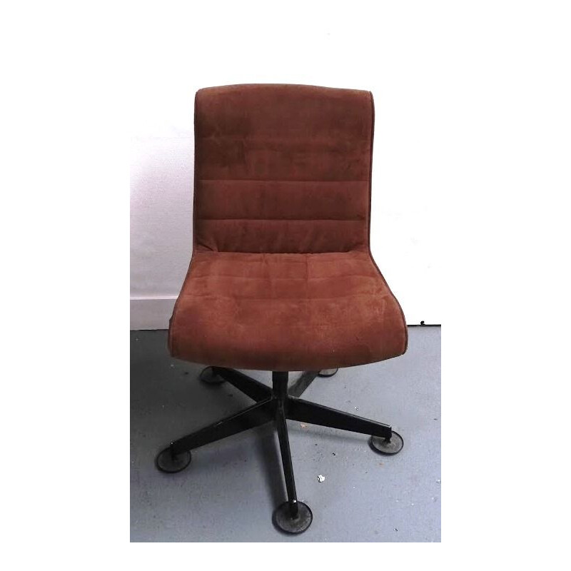 Mid century velvet office chair by Sapper for Knoll
