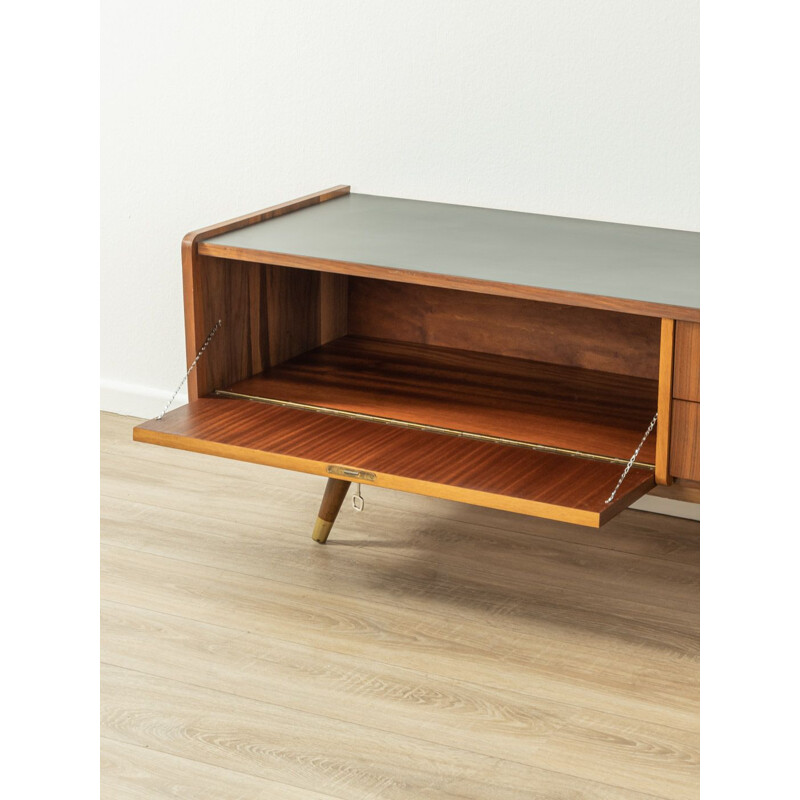 Walnut vintage sideboard with two drawers, Germany 1950s