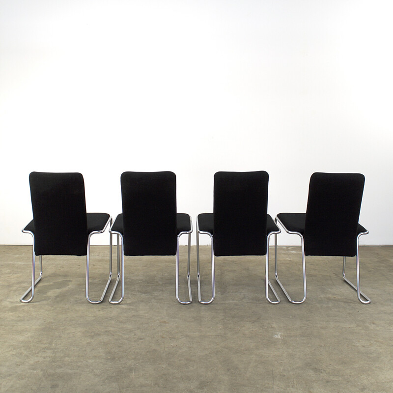 Midcentury set of 4 chairs, Walter ANTONIS - 1980s