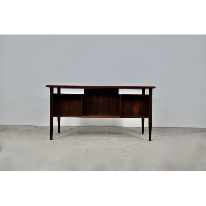 Vintage free standing teak desk by Arne Vodder, 1960s