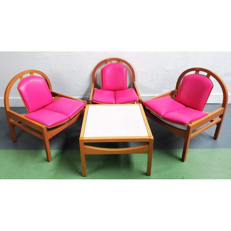 Vintage living room set by Baumann Argos, France 1970s