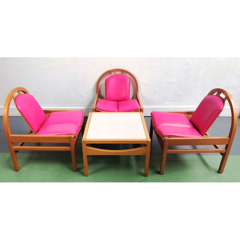 Vintage living room set by Baumann Argos, France 1970s