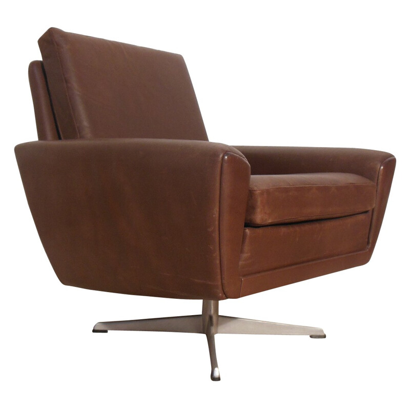 Brown leather armchair, Georg THAMS - 1960s