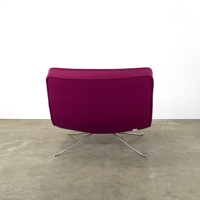 Fauteuil "Pop" Ligne Roset en tissu rose foncé, Christian WERNER - 1990