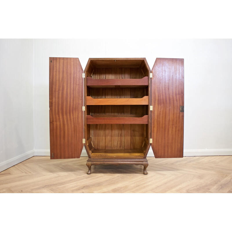 Art Deco walnut vintage cabinet, 1930s