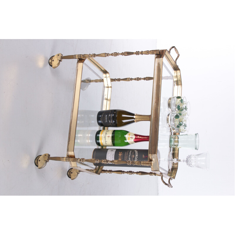 Vintage golden trolley for Maison Jansen, 1960s