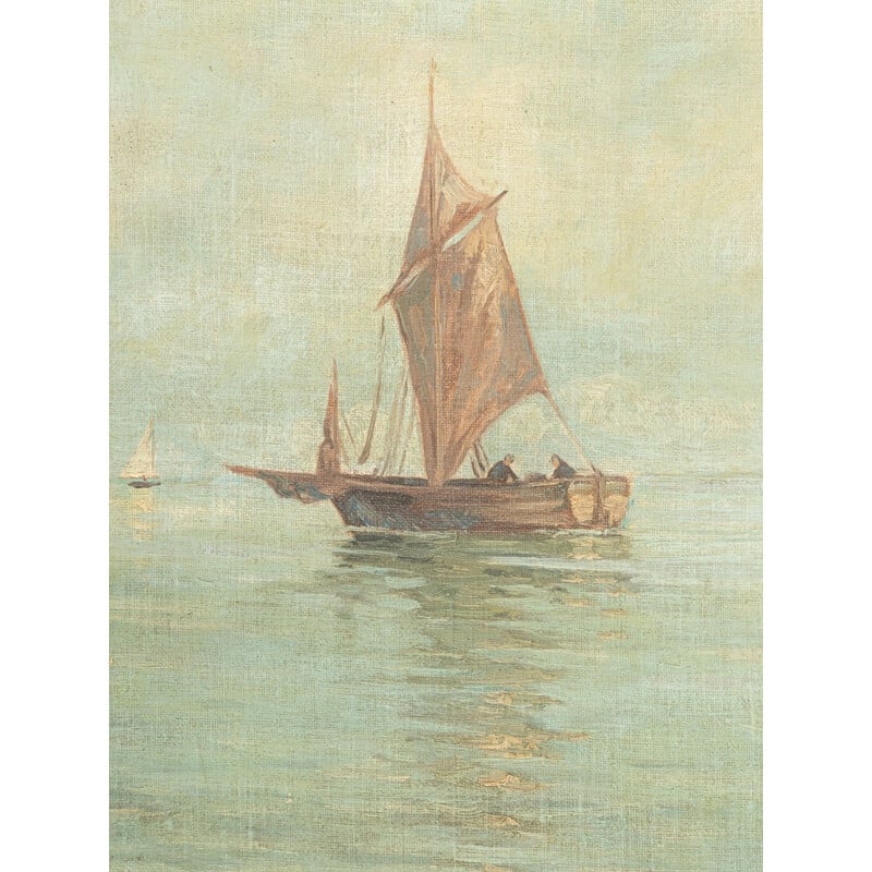 Oud olieverfschilderij van Burghausen, 1920