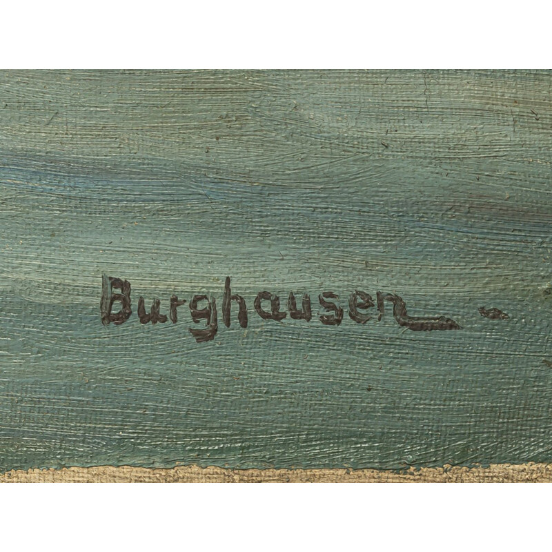 Vintage-Ölgemälde von Burghausen, 1920