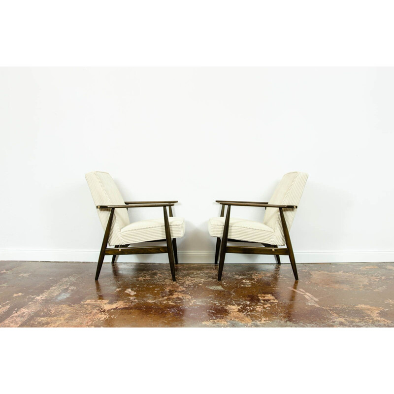 Pair of vintage armchairs type 300-190 by H. Lis, Poland 1960s