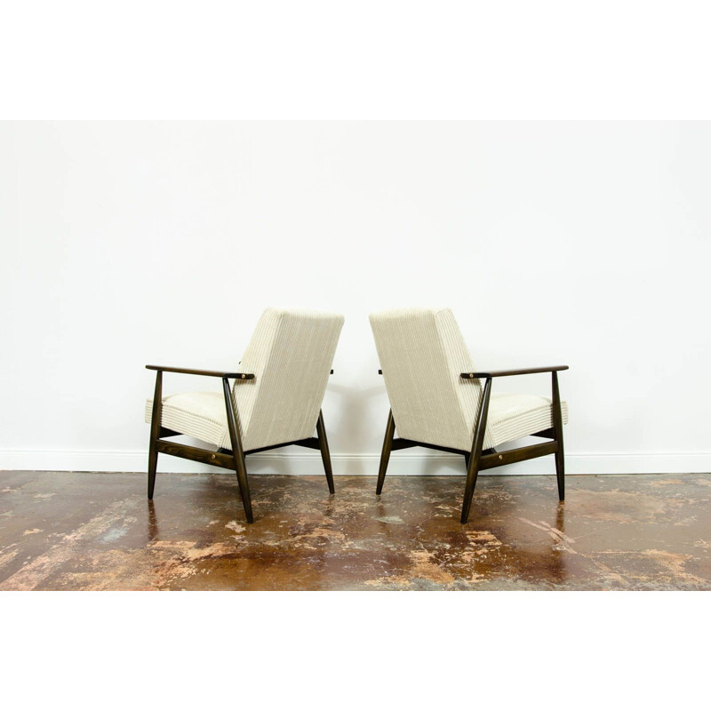 Pair of vintage armchairs type 300-190 by H. Lis, Poland 1960s
